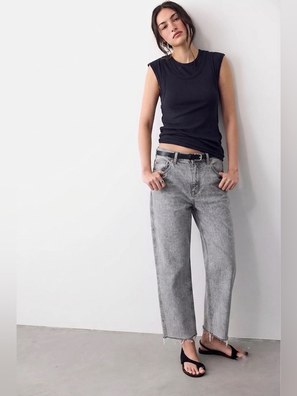 WE THE FREE Women's High Rise Straight Leg Risk Taker Jeans - Grey, Sz 32